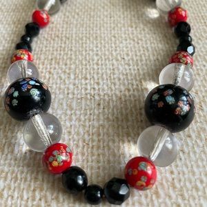 Murano glass beaded necklace